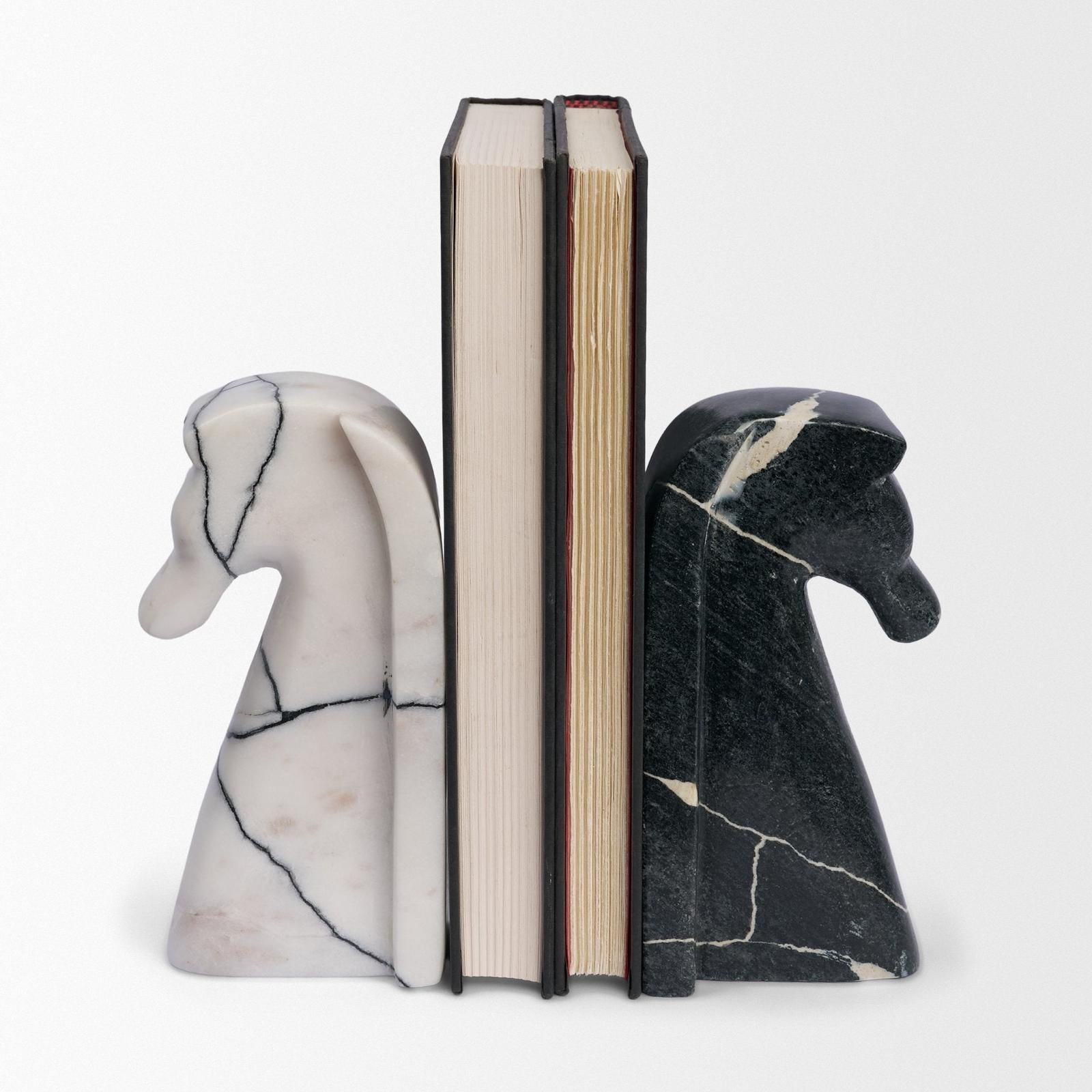 Mercana Cavalli Marble Horse Bookends