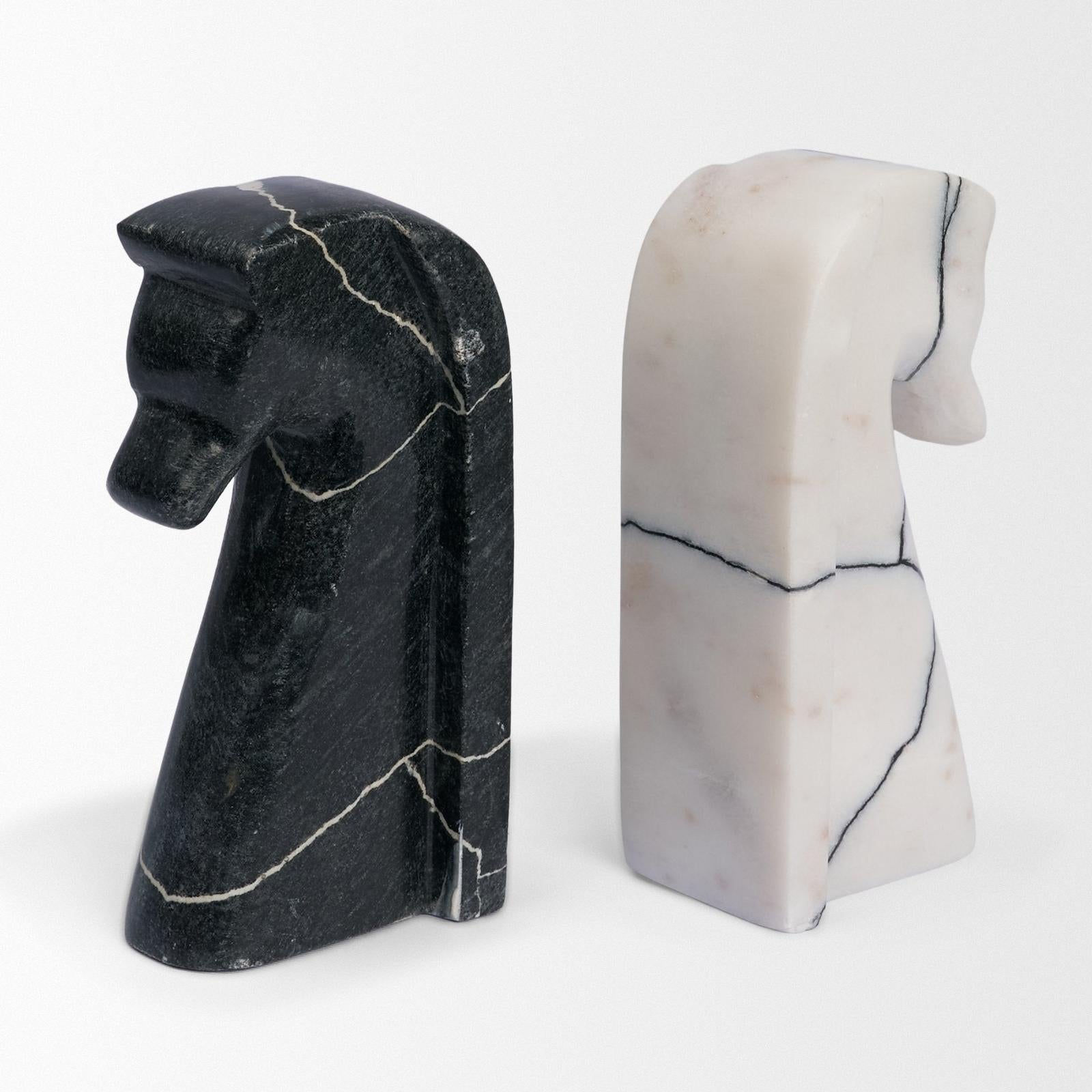 Mercana Cavalli Marble Horse Bookends