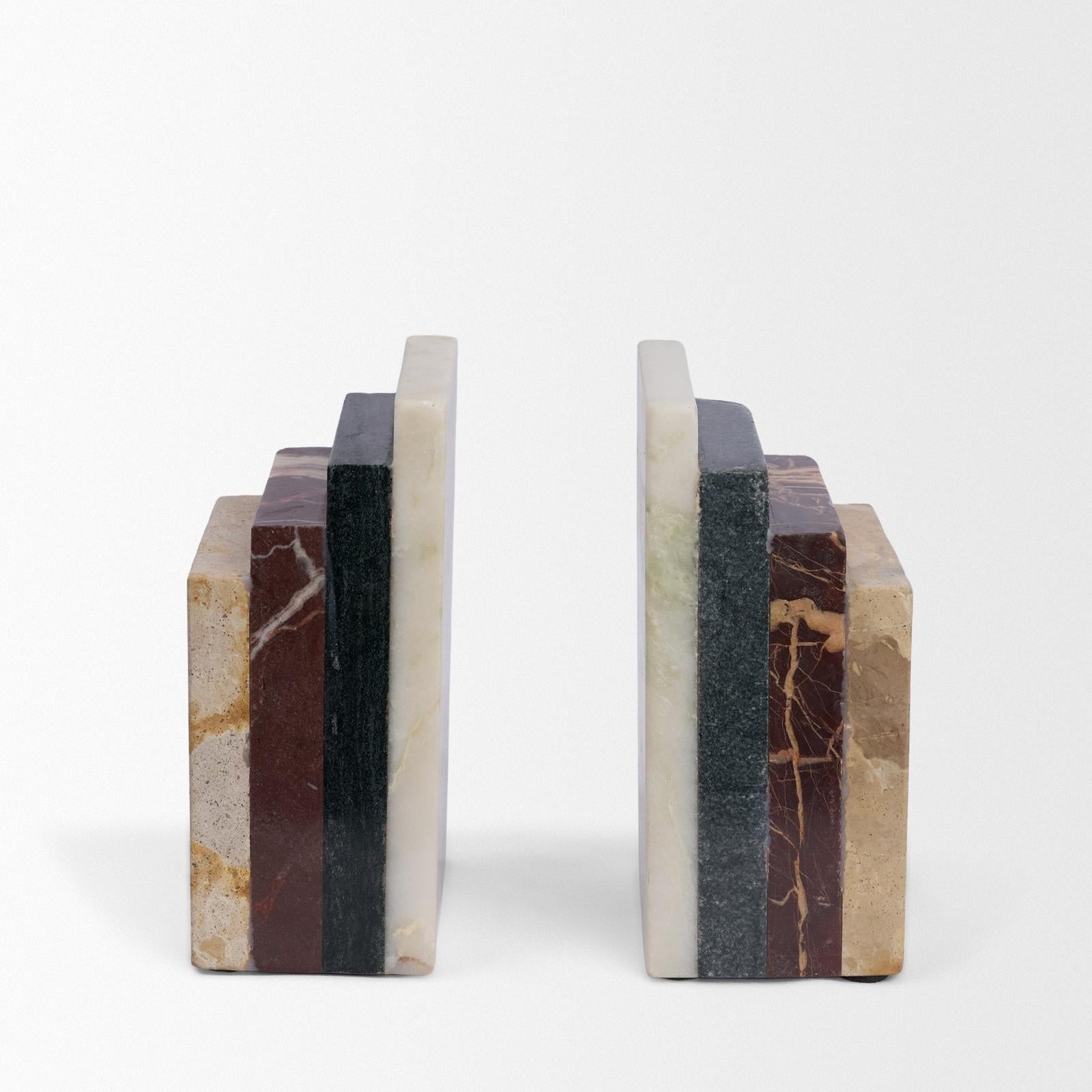 Mercana Corte Mixed Marble Stacked Bookends