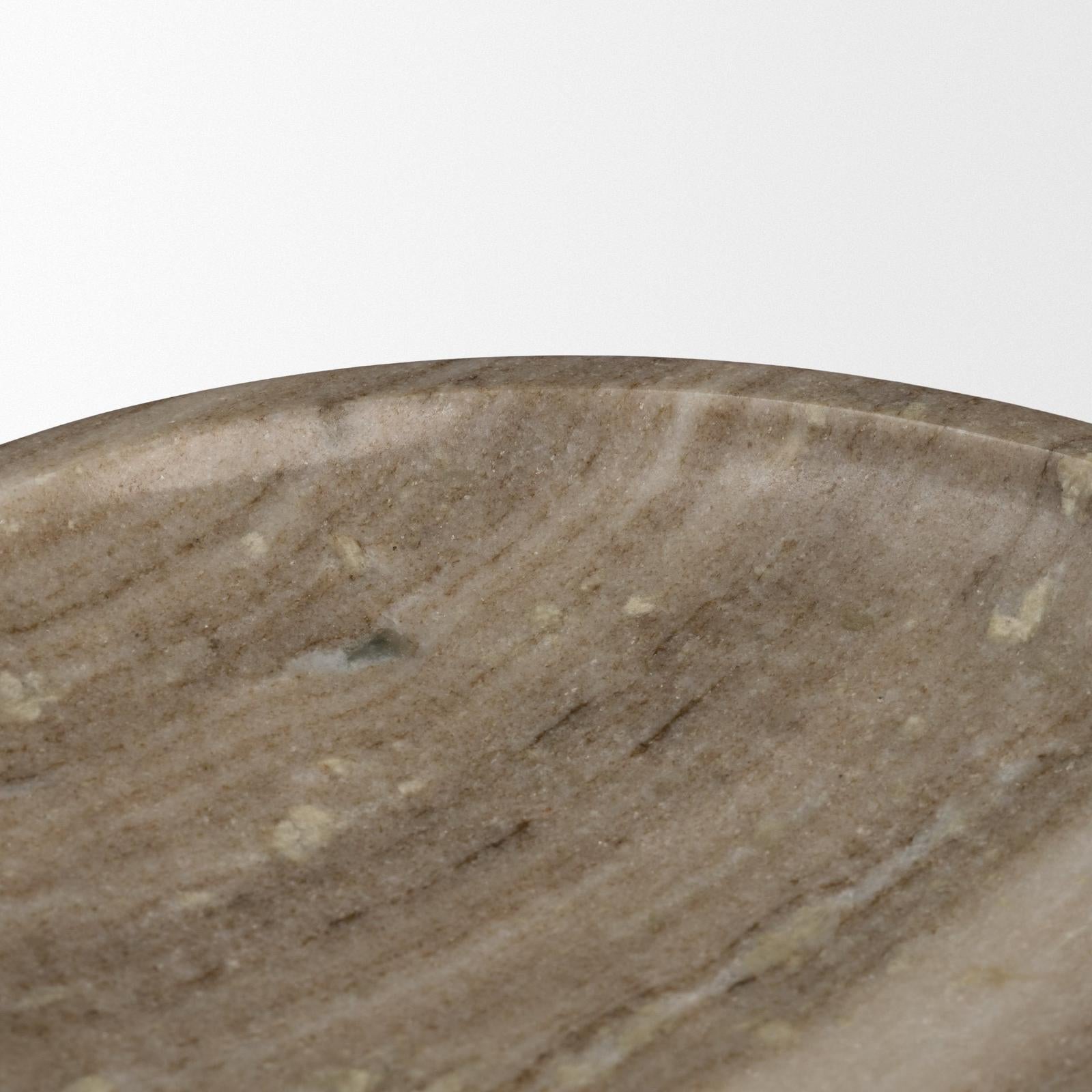 Mercana Vasca Gray Marble Decorative Pedestal Bowl
