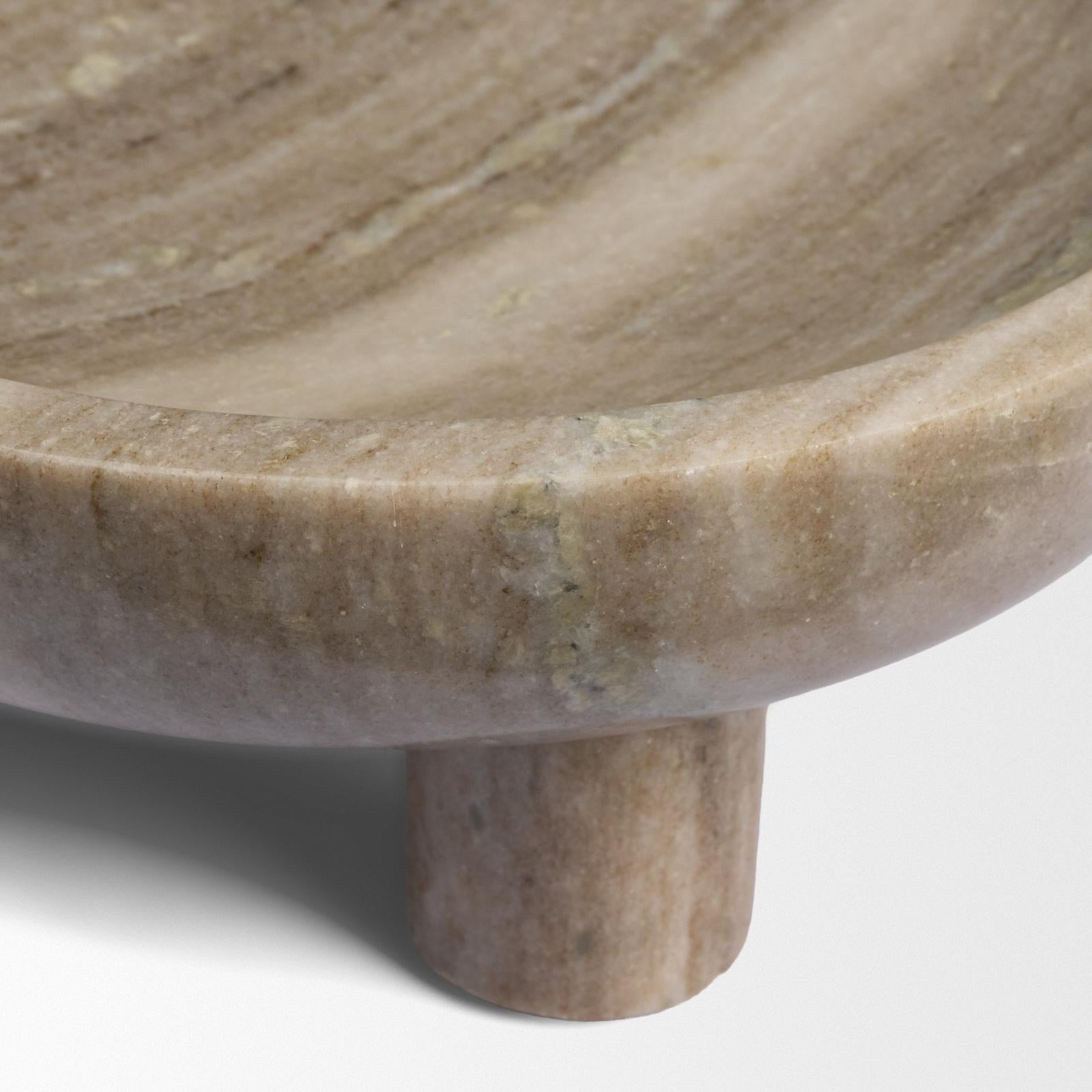 Mercana Vasca Gray Marble Decorative Pedestal Bowl