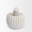 Mercana Cava Ribbed White Marble Mortar & Pestle