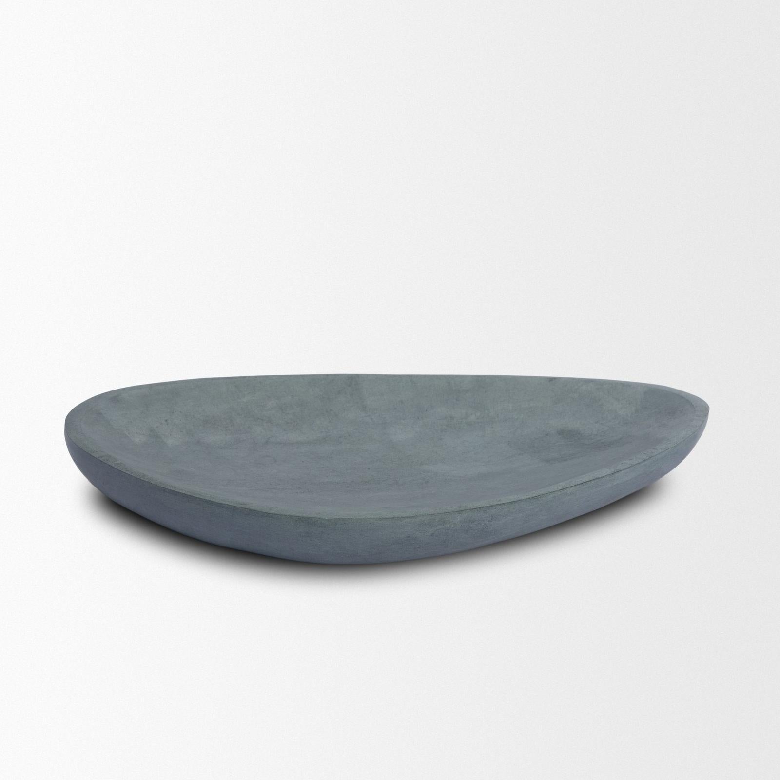 Mercana Tria Rounded Triangular Grey Marble Decorative Tray