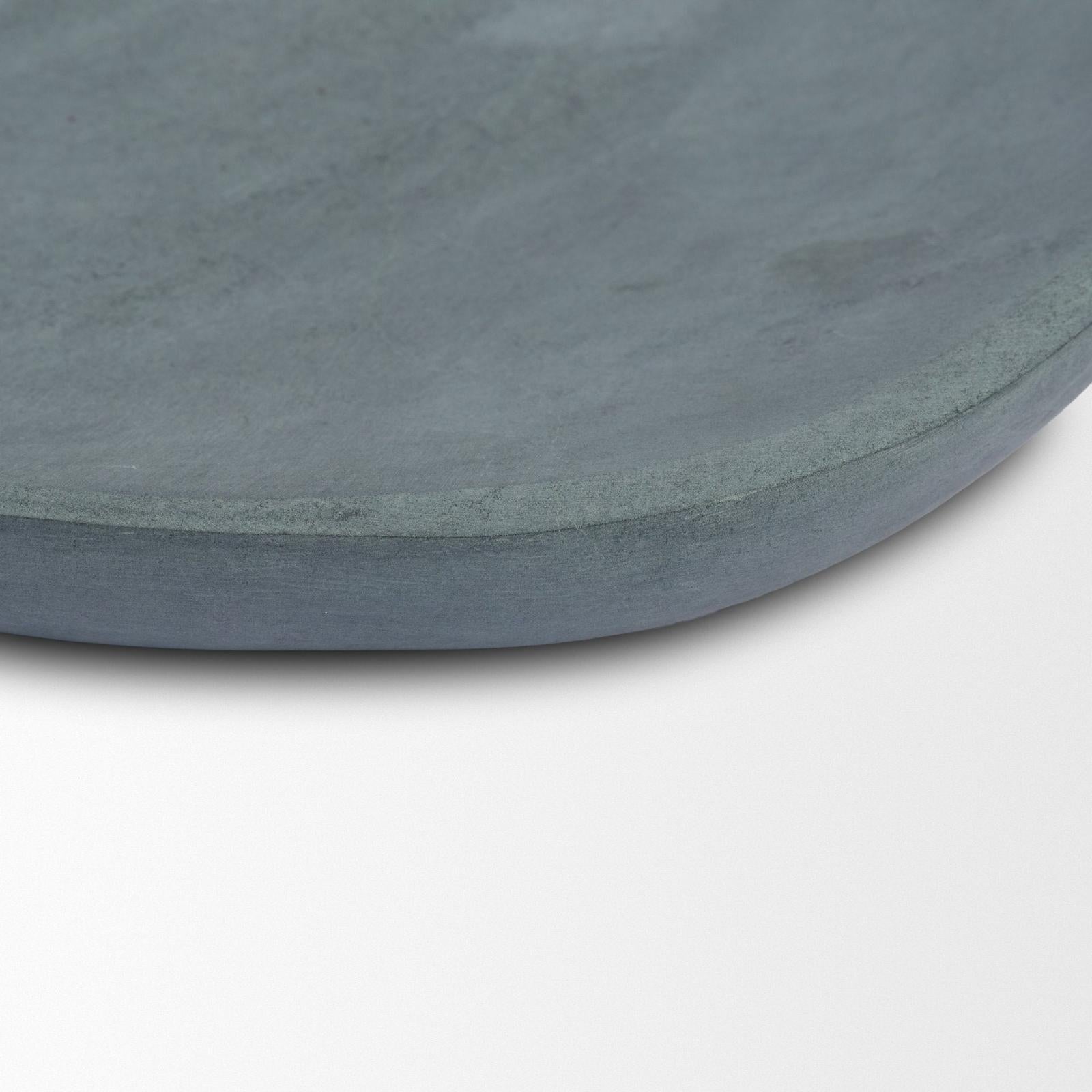 Mercana Tria Rounded Triangular Grey Marble Decorative Tray