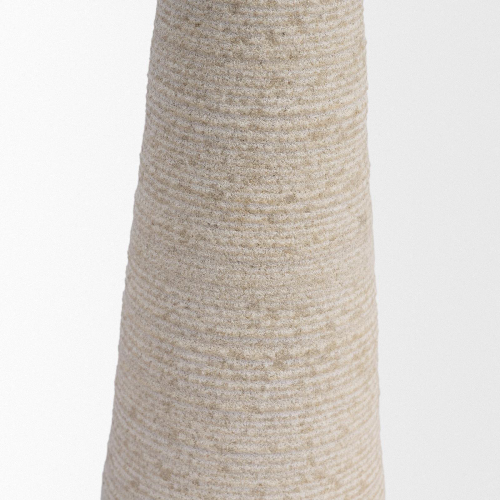 Mercana Cono Off-White Marble Cone Shaped Candle Holders - Set of 2