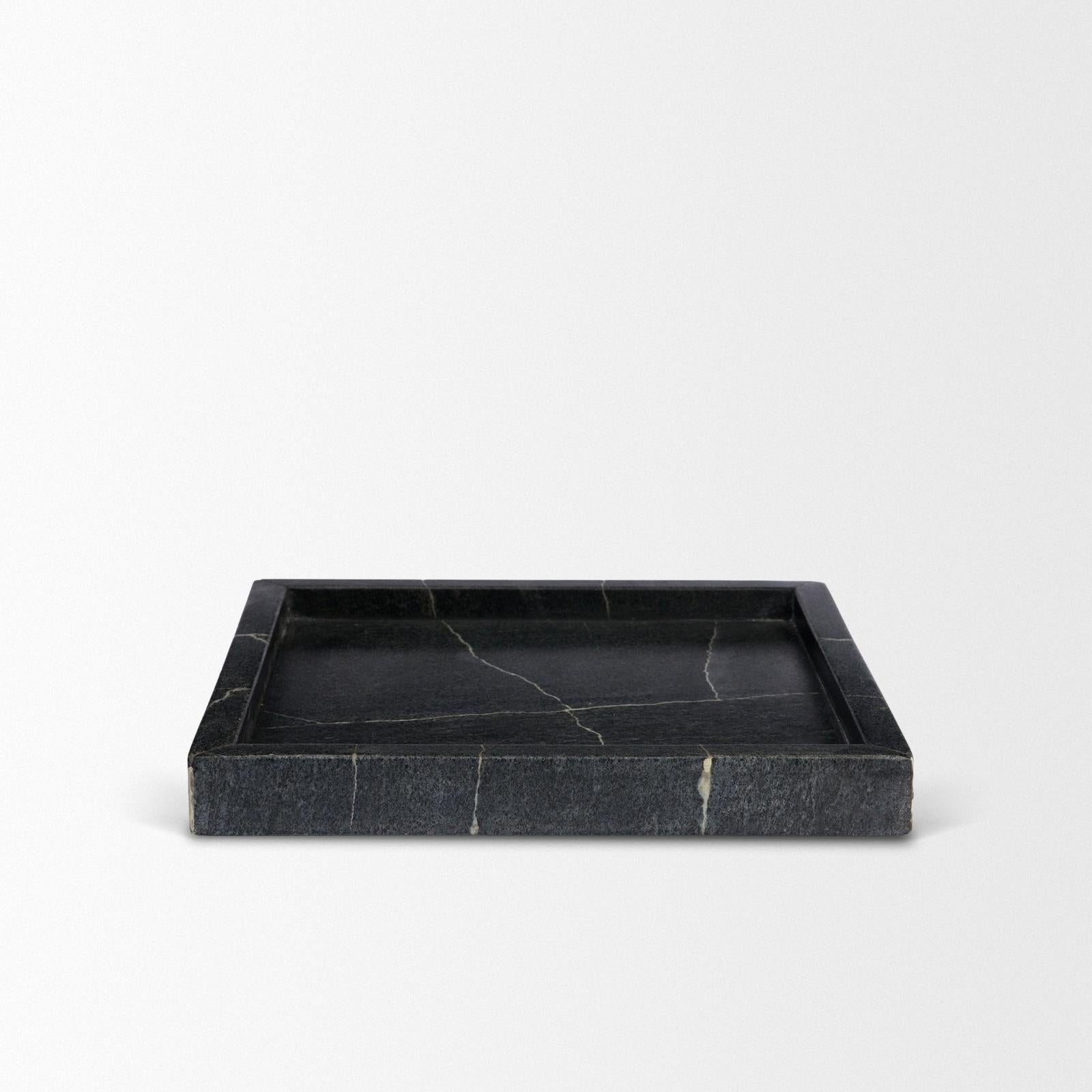 Mercana Stratus Marble Square Decorative Tray
