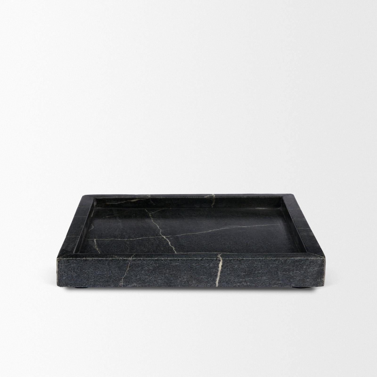 Mercana Stratus Marble Square Decorative Tray