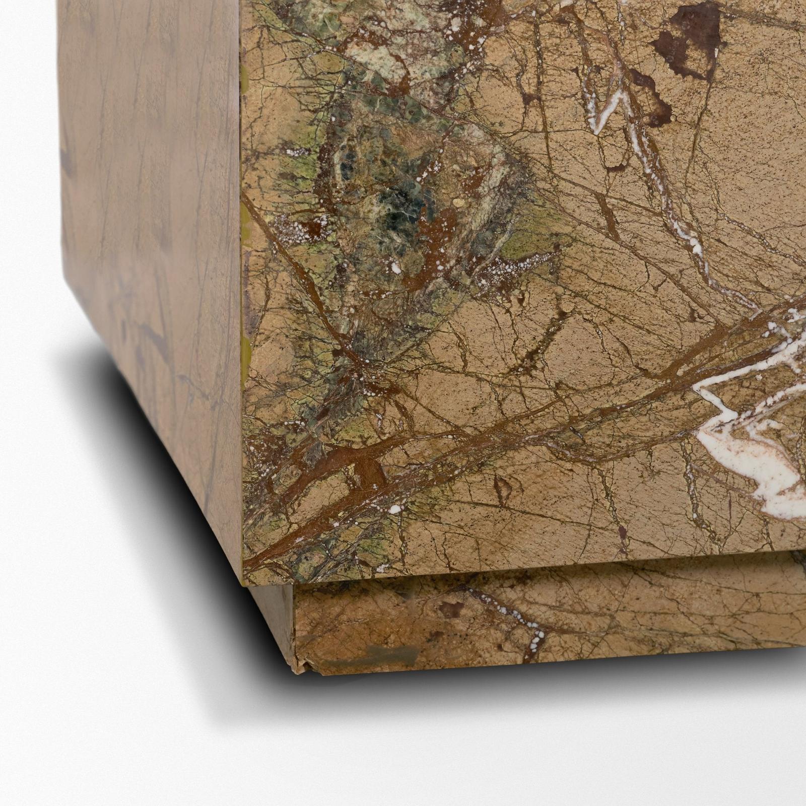 Mercana Matteo Solid Rainforest Rust Marble Rectangular Coffee Table