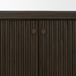Mercana Cinder Distressed Dark Brown Wood Reeded 4-Door Closed Sideboard