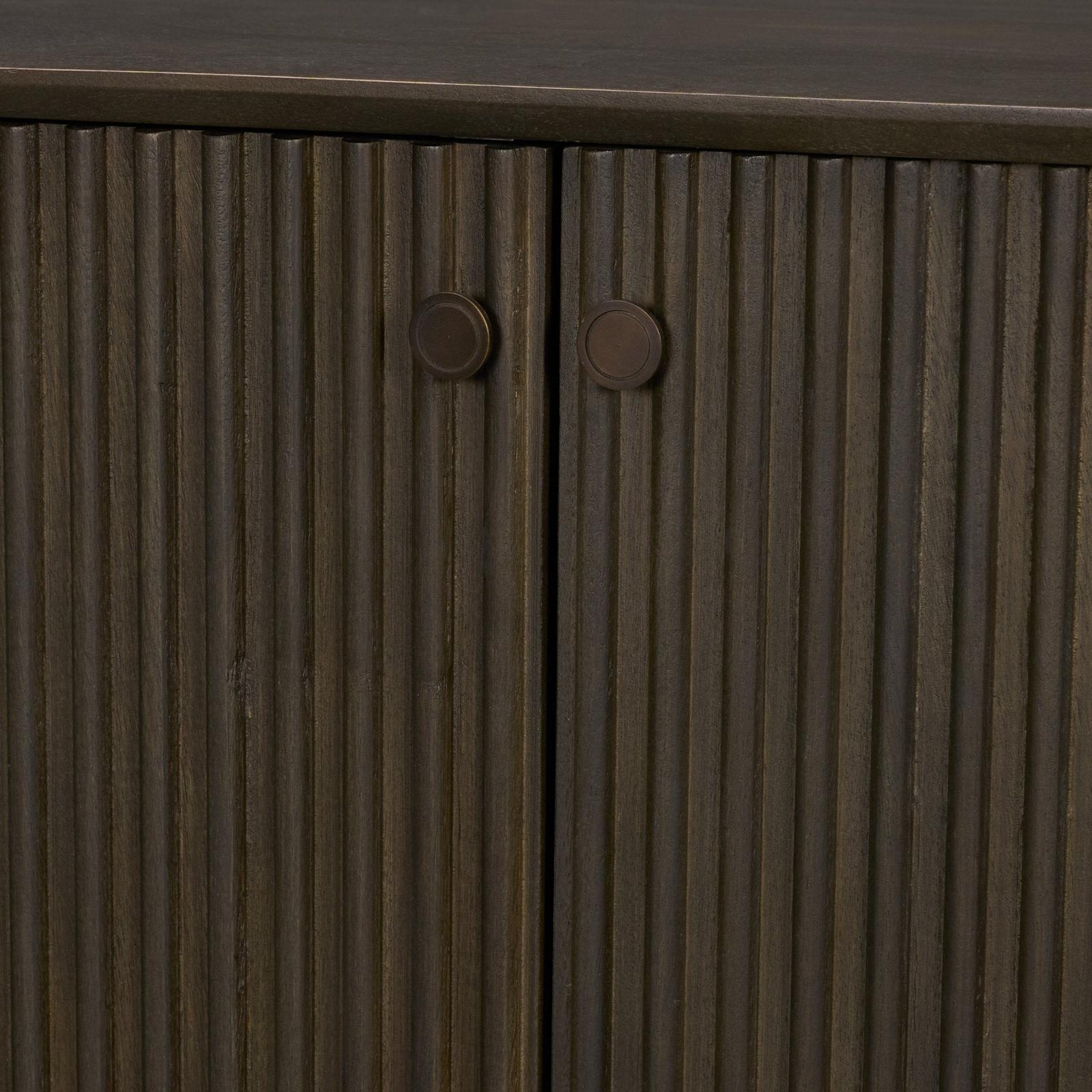 Mercana Cinder Distressed Reeded 2-Door Closed Accent Cabinet