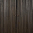 Mercana Cinder Distressed Wood Reeded 2-Door Closed Tall Cabinet