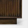 Mercana Cinder Distressed Wood Reeded 2-Door Closed Tall Cabinet