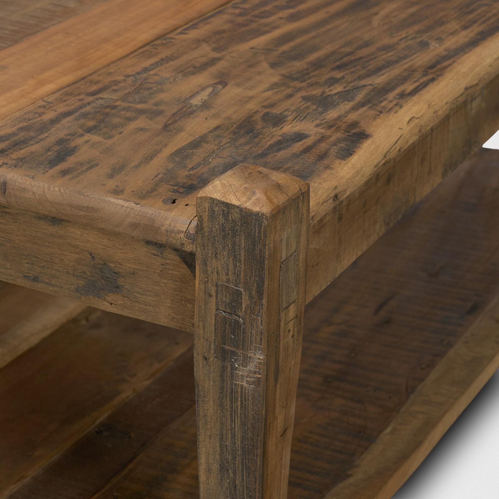 Mercana Ashwick Dark Brown Reclaimed Wood Square Coffee Table