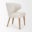 Mercana Niles Cream Fabric Seat W/ Med Brown Wooden Legs Wingback Dining Chair (G520-4A)