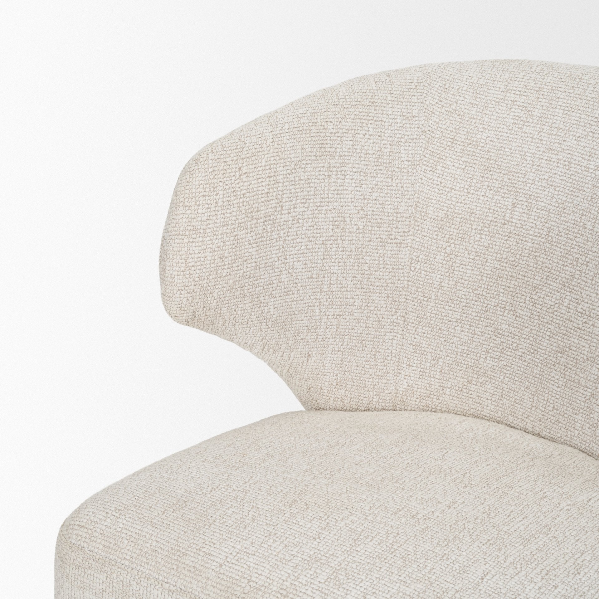 Mercana Niles Cream Fabric Seat W/ Med Brown Wooden Legs Wingback Dining Chair (G520-4A)