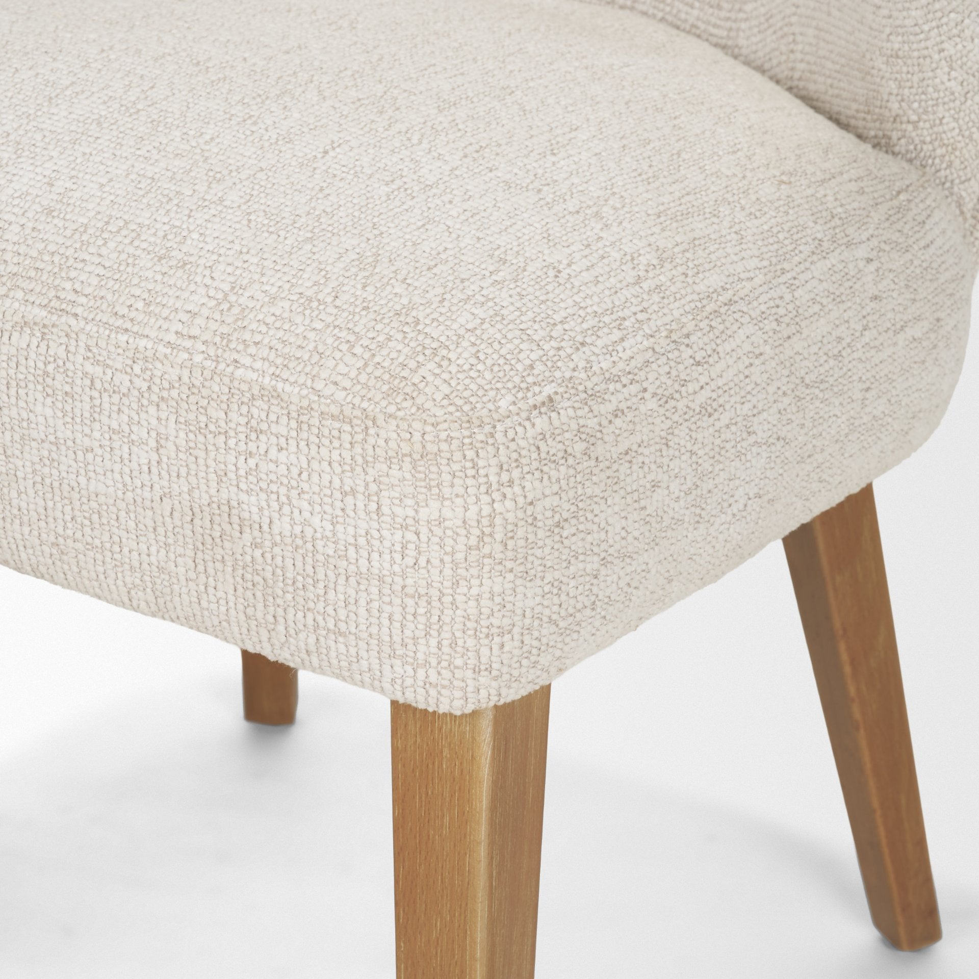Mercana Niles Cream Fabric Seat W/ Med Brown Wooden Legs Wingback Dining Chair (G520-4A)