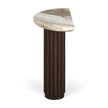 Mercana Marbrello Marble Top  Fluted Wood Half Moon Console Table