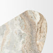 Mercana Marbrello Marble Top  Fluted Wood Half Moon Console Table