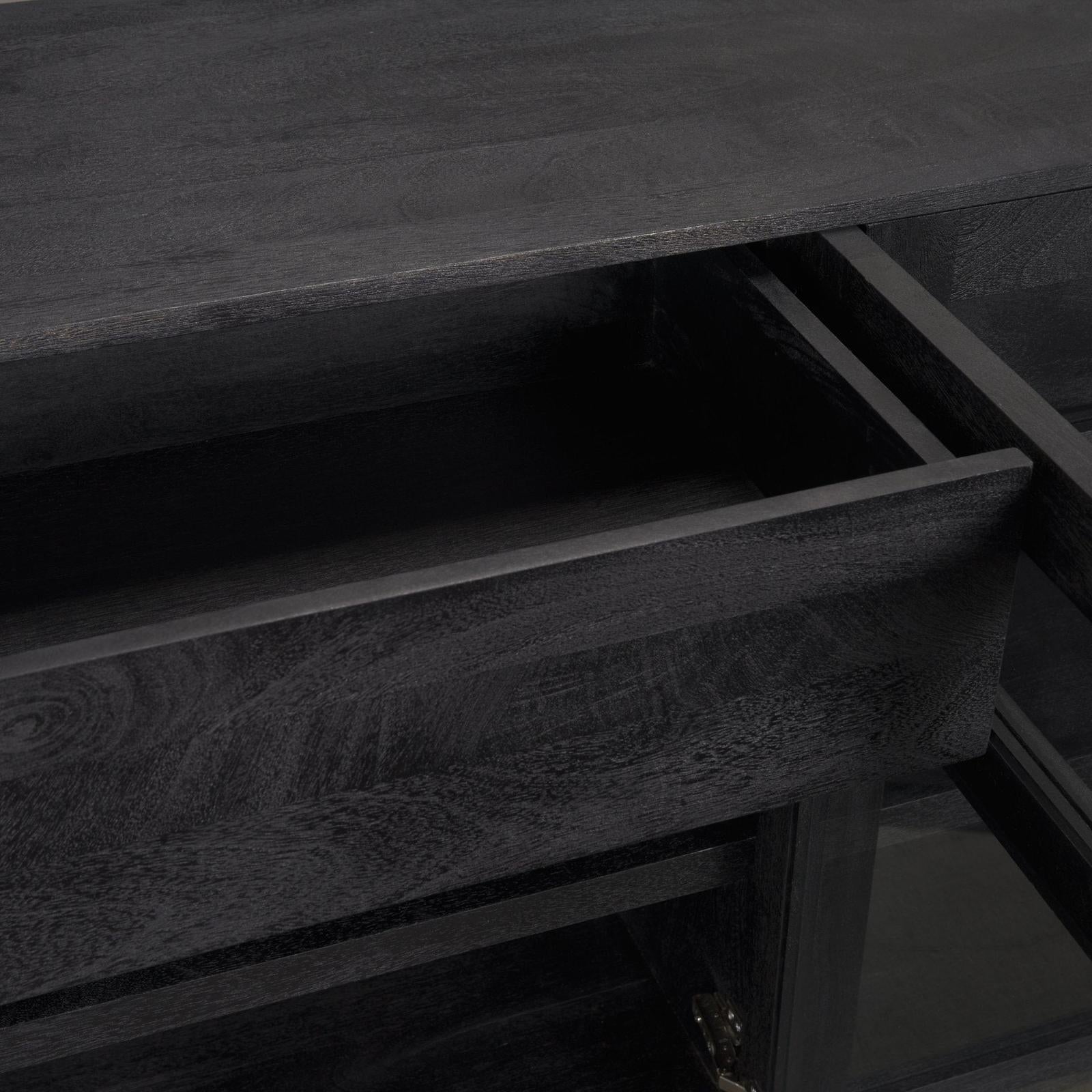 Mercana Suri Wood w/ Glass 4-Door Closed Sideboard