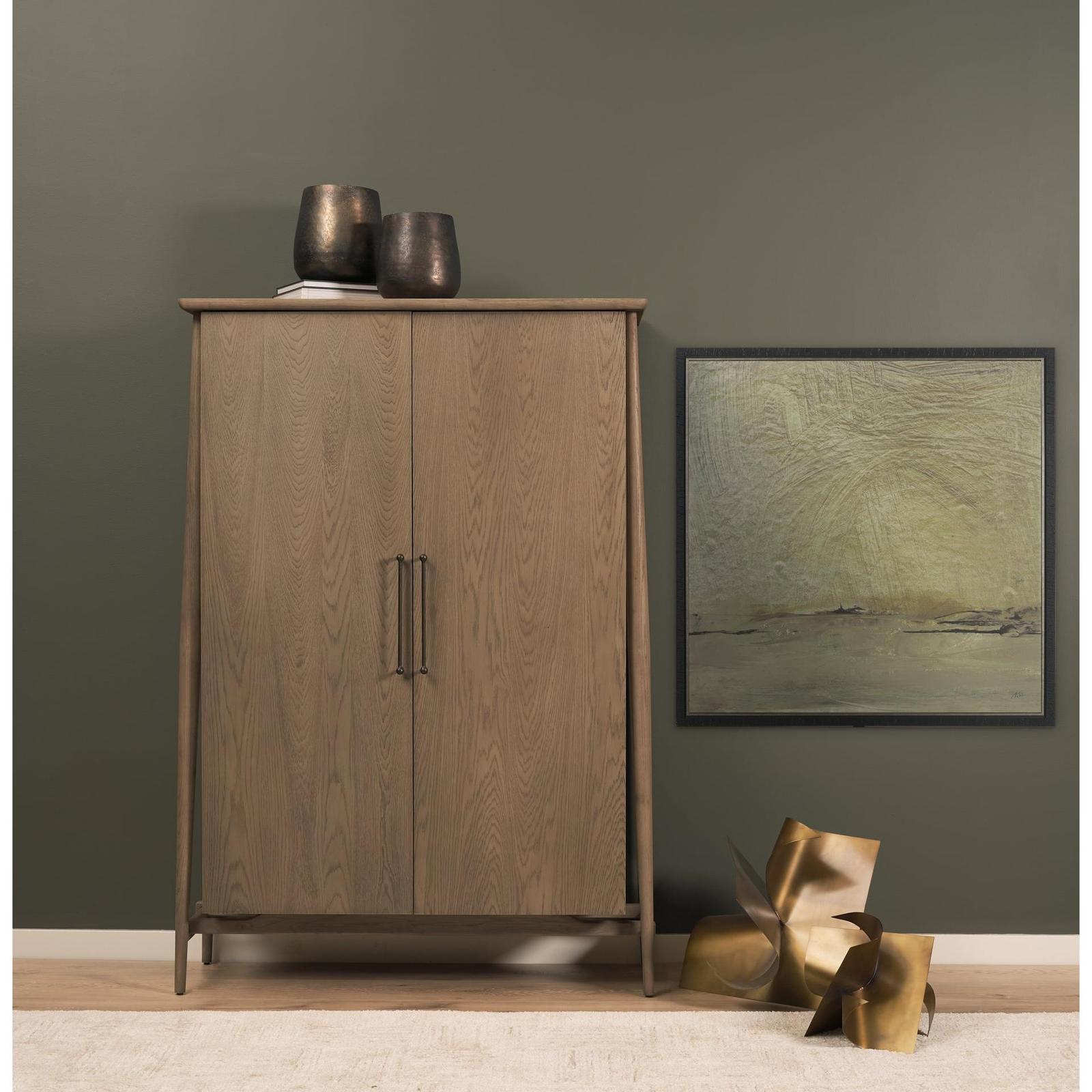 Mercana Hollis Gray-Brown Wood Curio Cabinet
