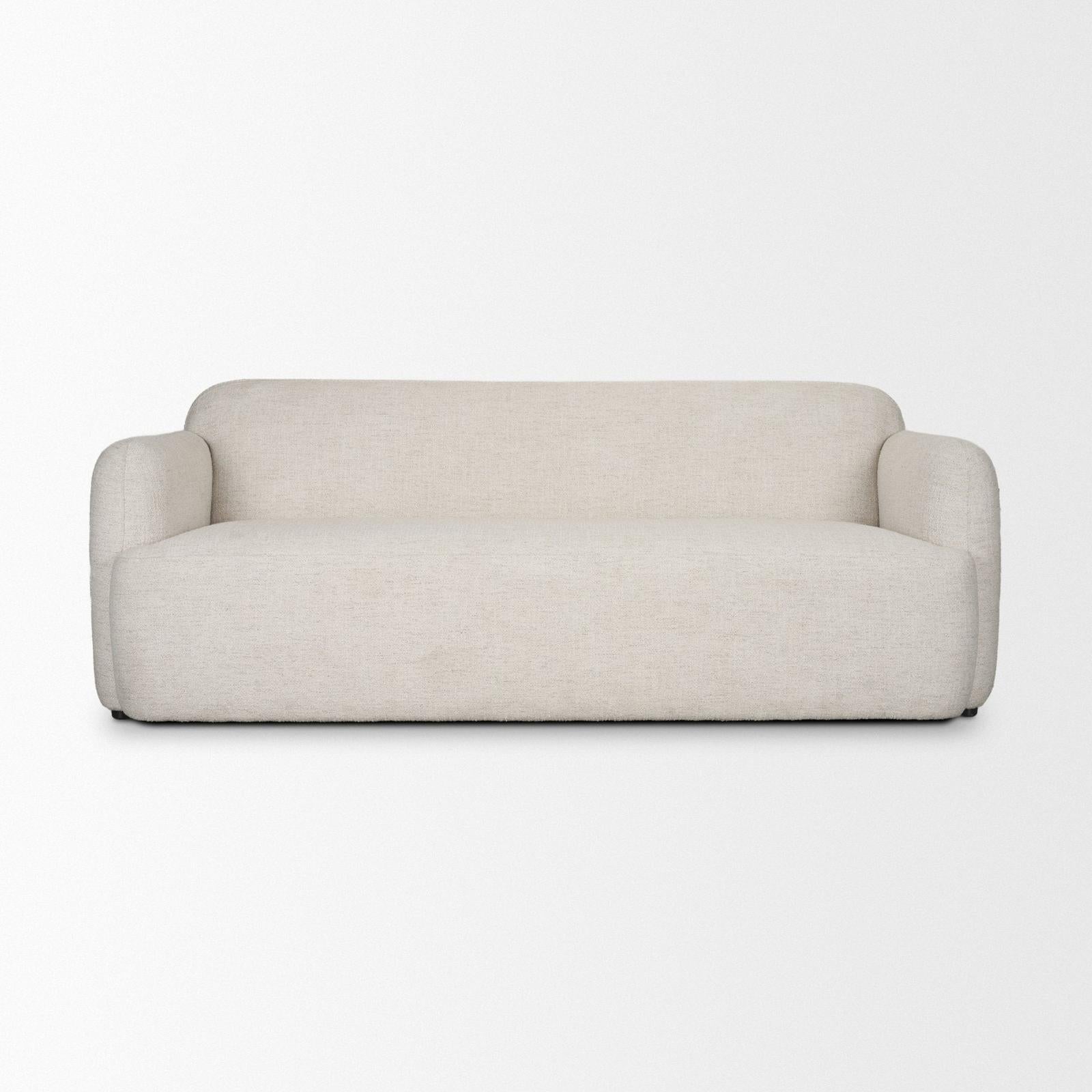 Mercana Saga Cream Fabric 3 Seater Sofa