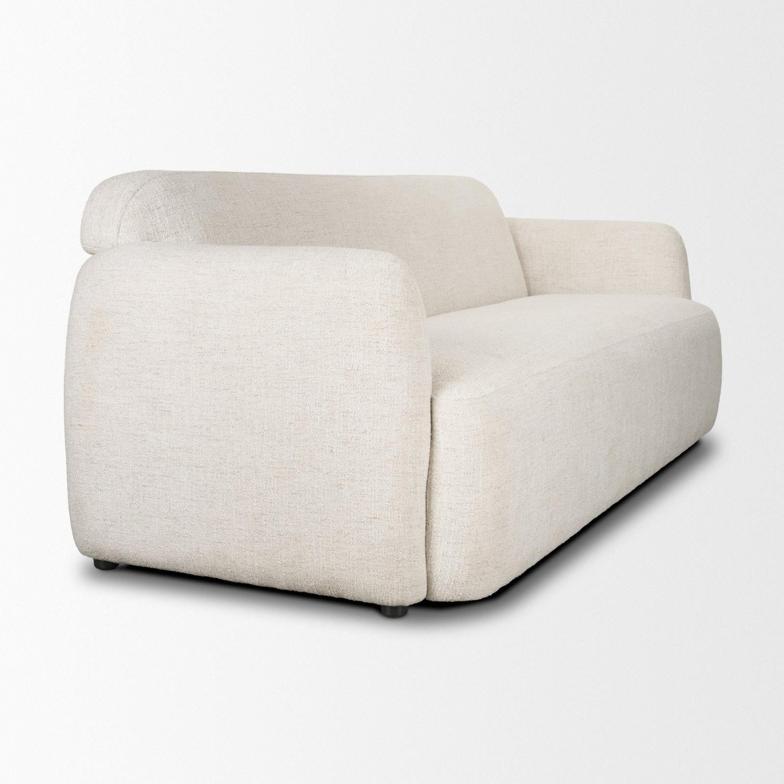 Mercana Saga Cream Fabric 3 Seater Sofa