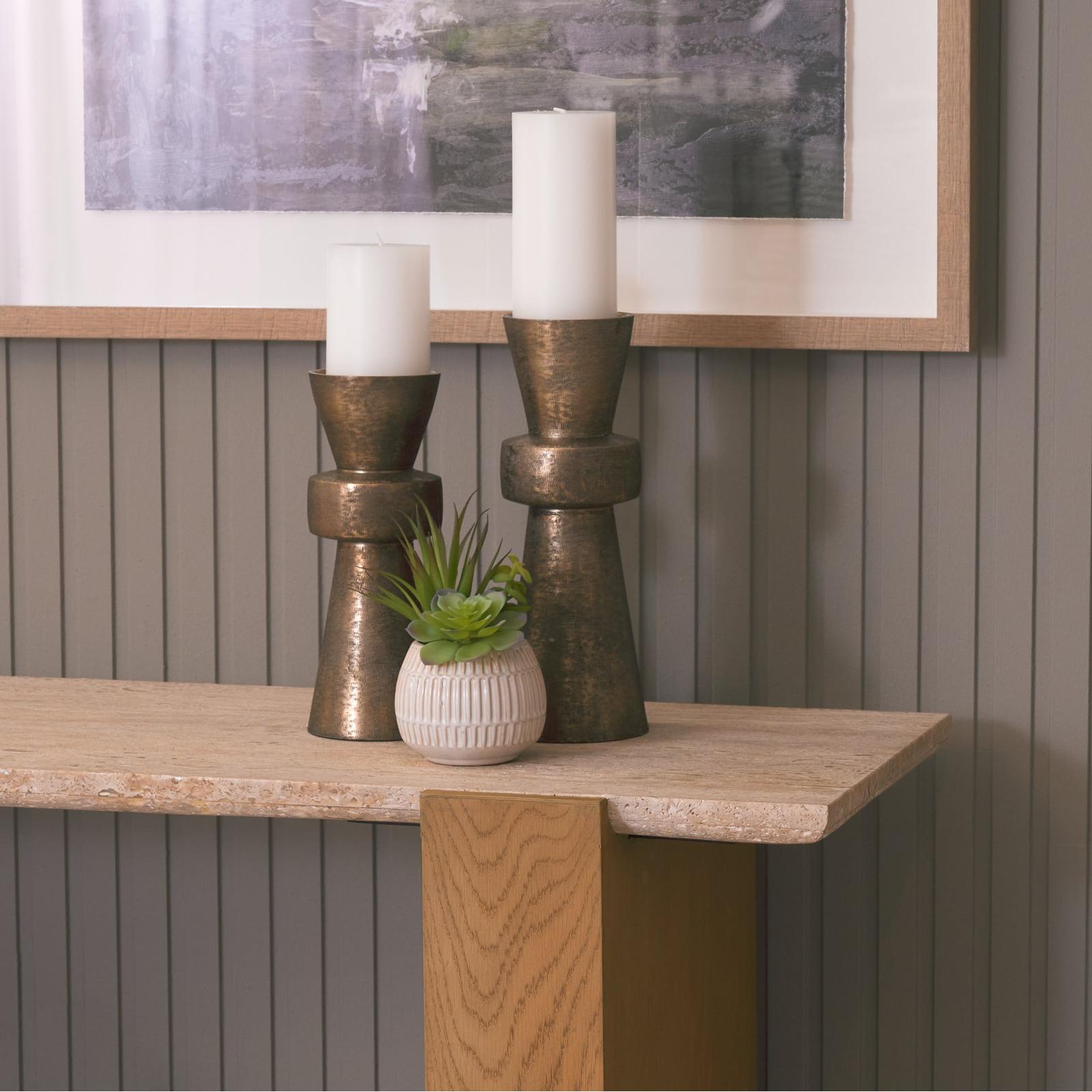 Mercana Milos Travertine Top Oak Wood Console Table