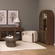 Mercana Kornelia Soft Oatmeal Fabric Barrel Accent Chair