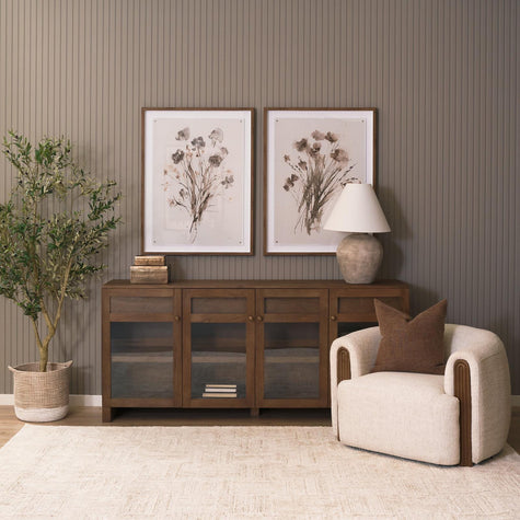 Mercana Suri Wood w/ Glass 4-Door Closed Sideboard