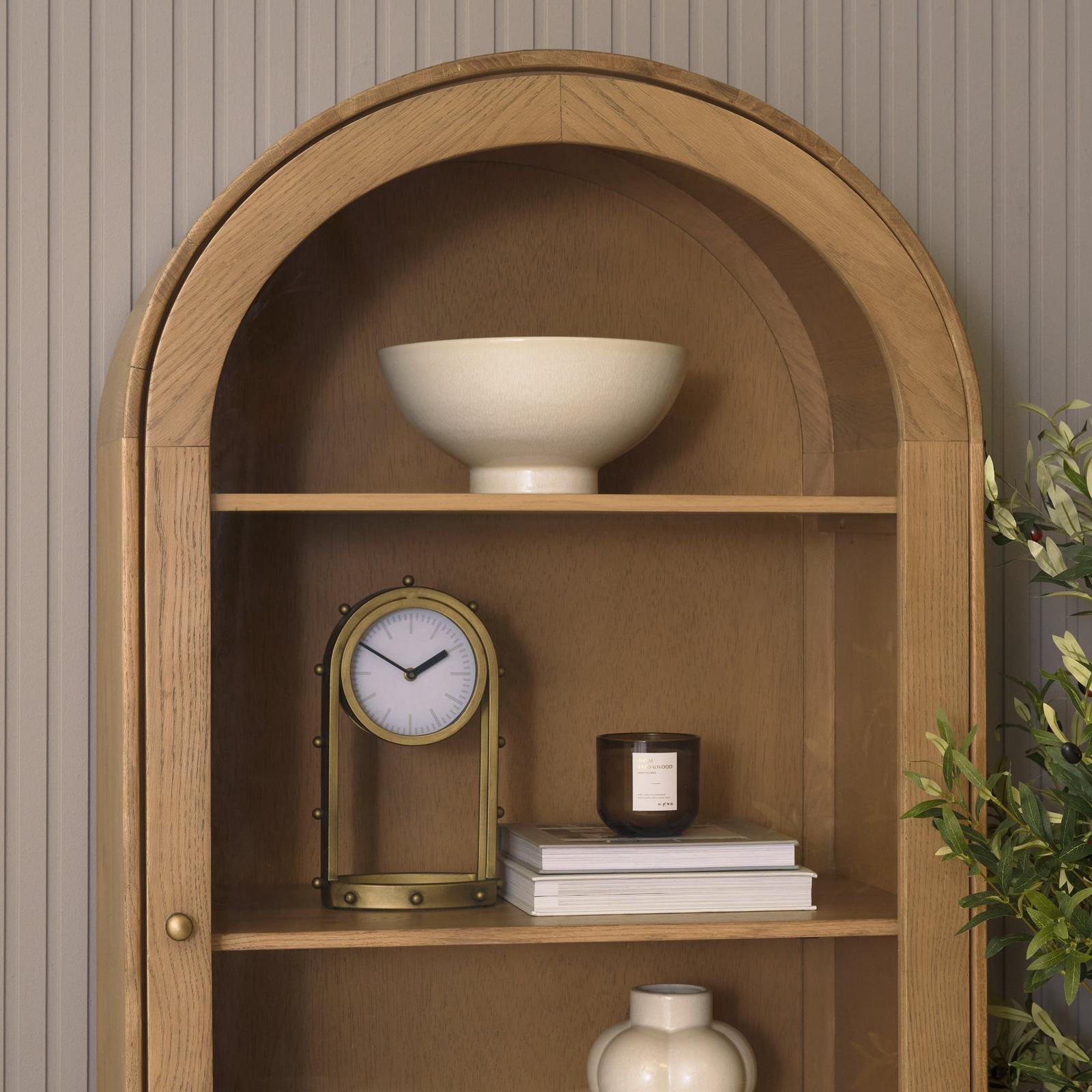 Mercana Hawthorne Solid Oak Wood w/ Glass Curio Cabinet