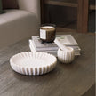 Mercana Cava Ribbed White Marble Mortar & Pestle