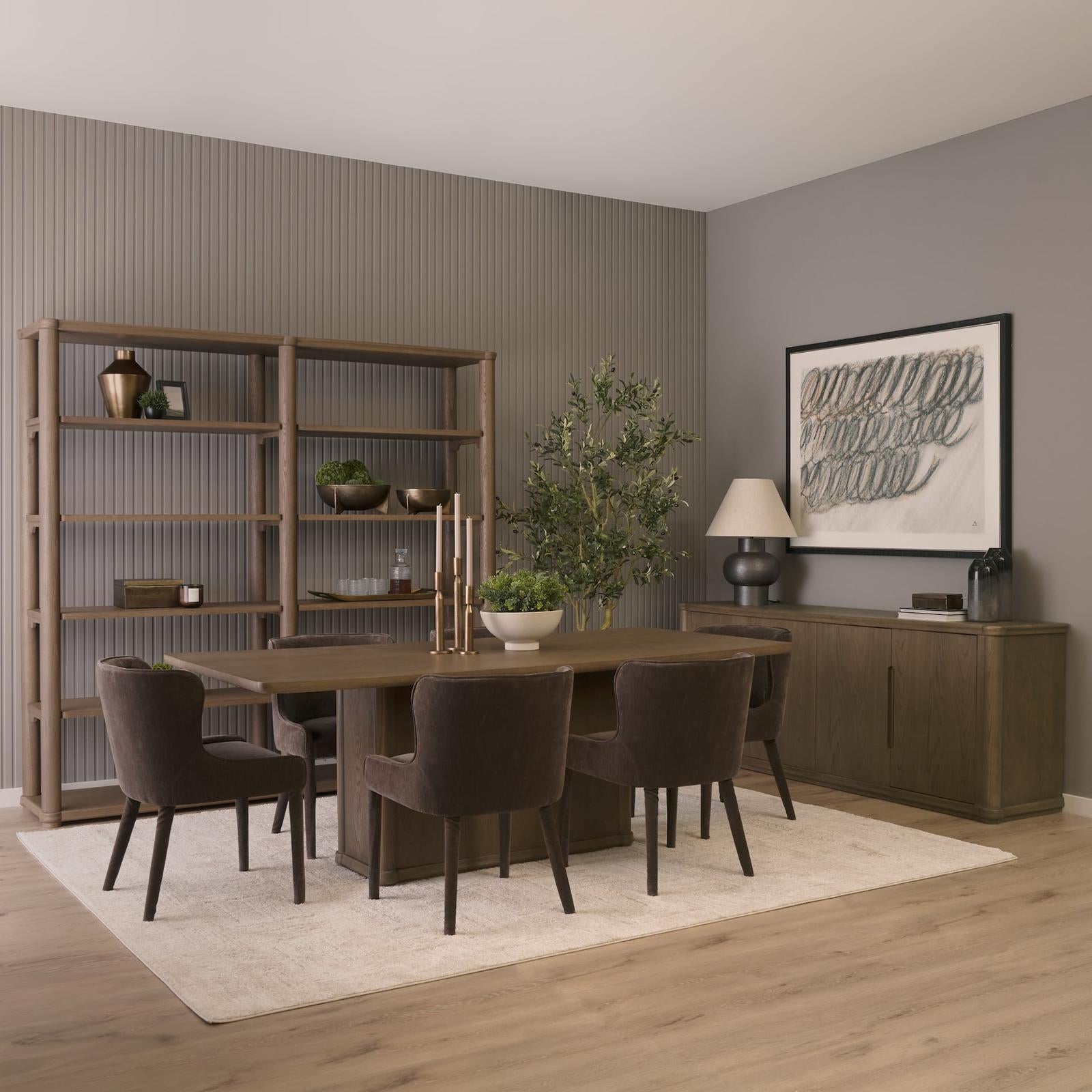 Mercana Alden Medium Brown Wood Open Shelving Unit