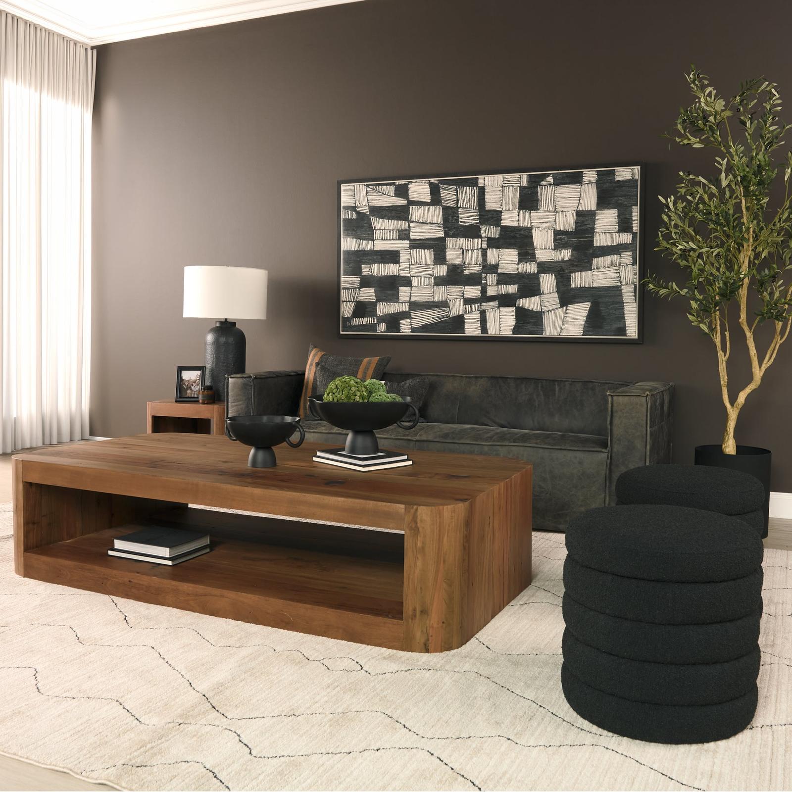 Mercana Dunmore Solid Wood Rectangular Open Shelf Coffee Table