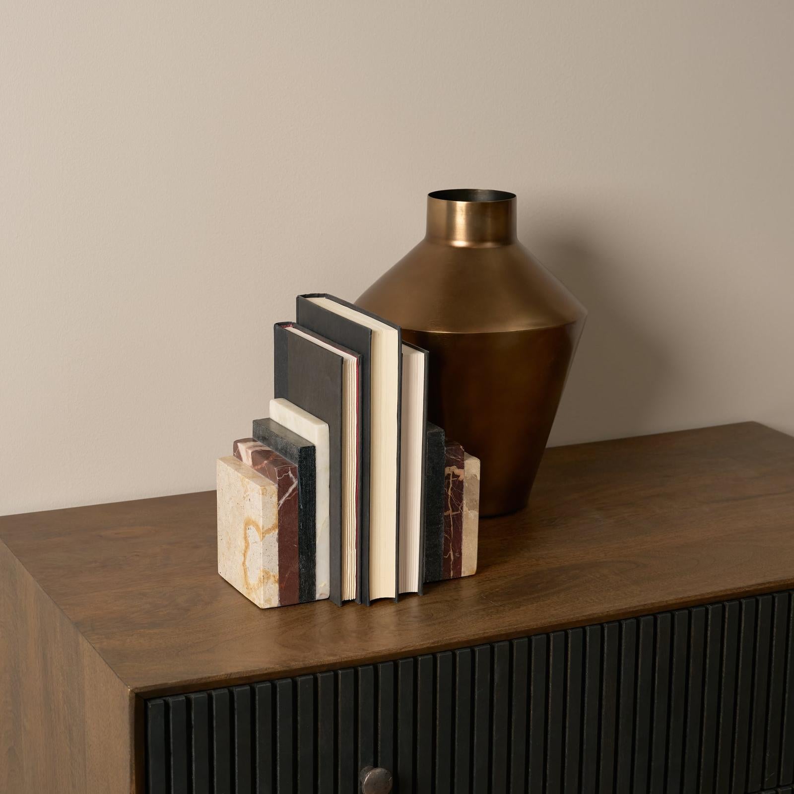 Mercana Corte Mixed Marble Stacked Bookends
