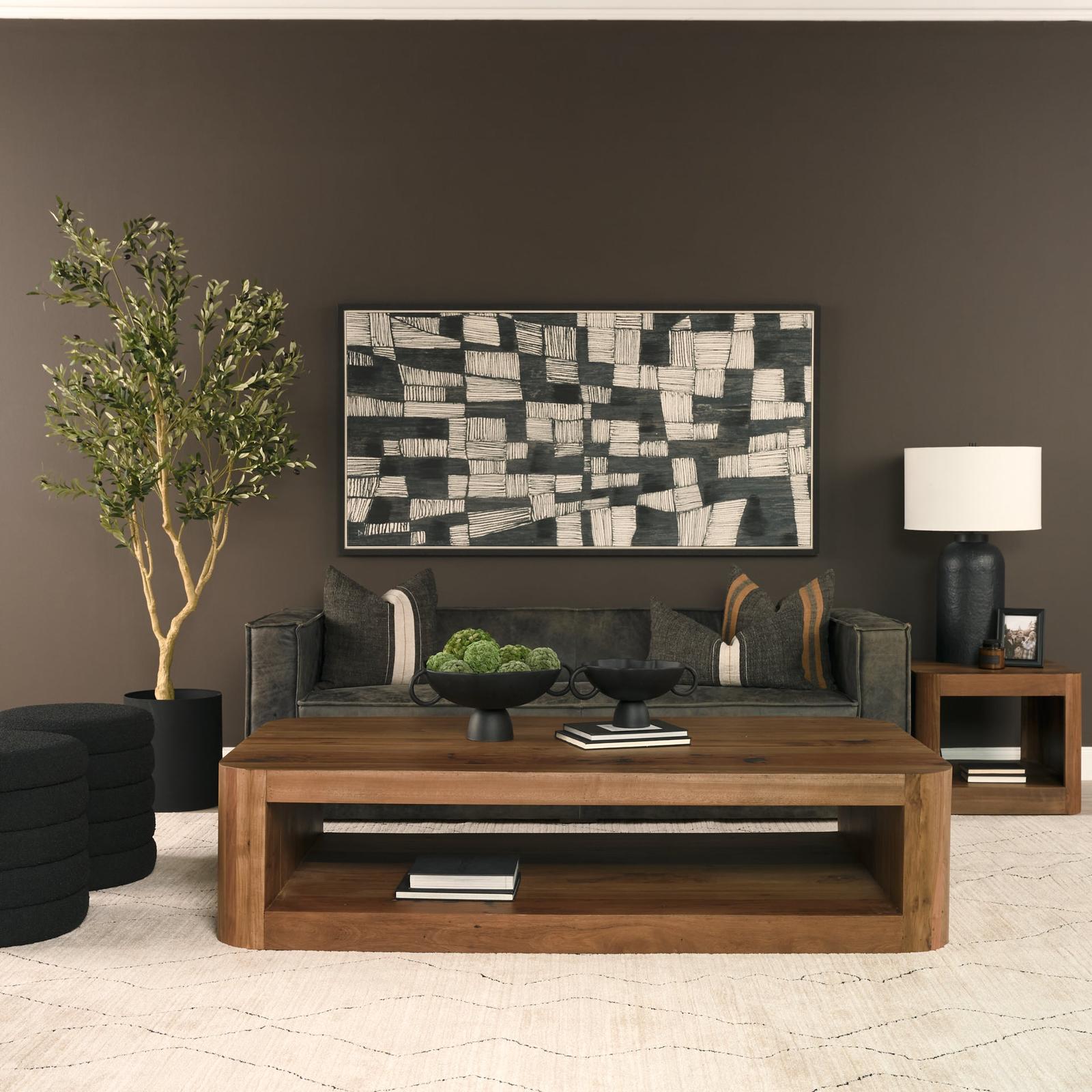 Mercana Dunmore Solid Wood Rectangular Open Shelf Side Table