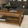 Mercana Ashwick Dark Brown Reclaimed Wood Square Coffee Table