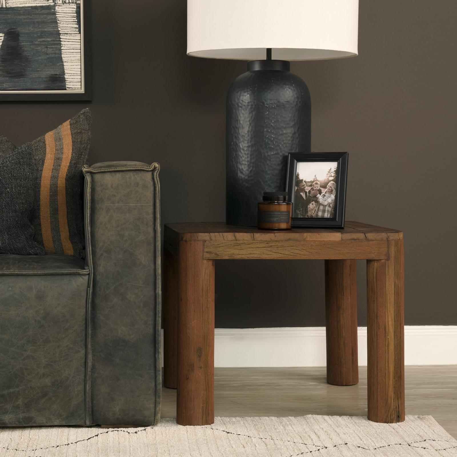 Mercana Hewitt Smooth Reclaimed Wood Side Table