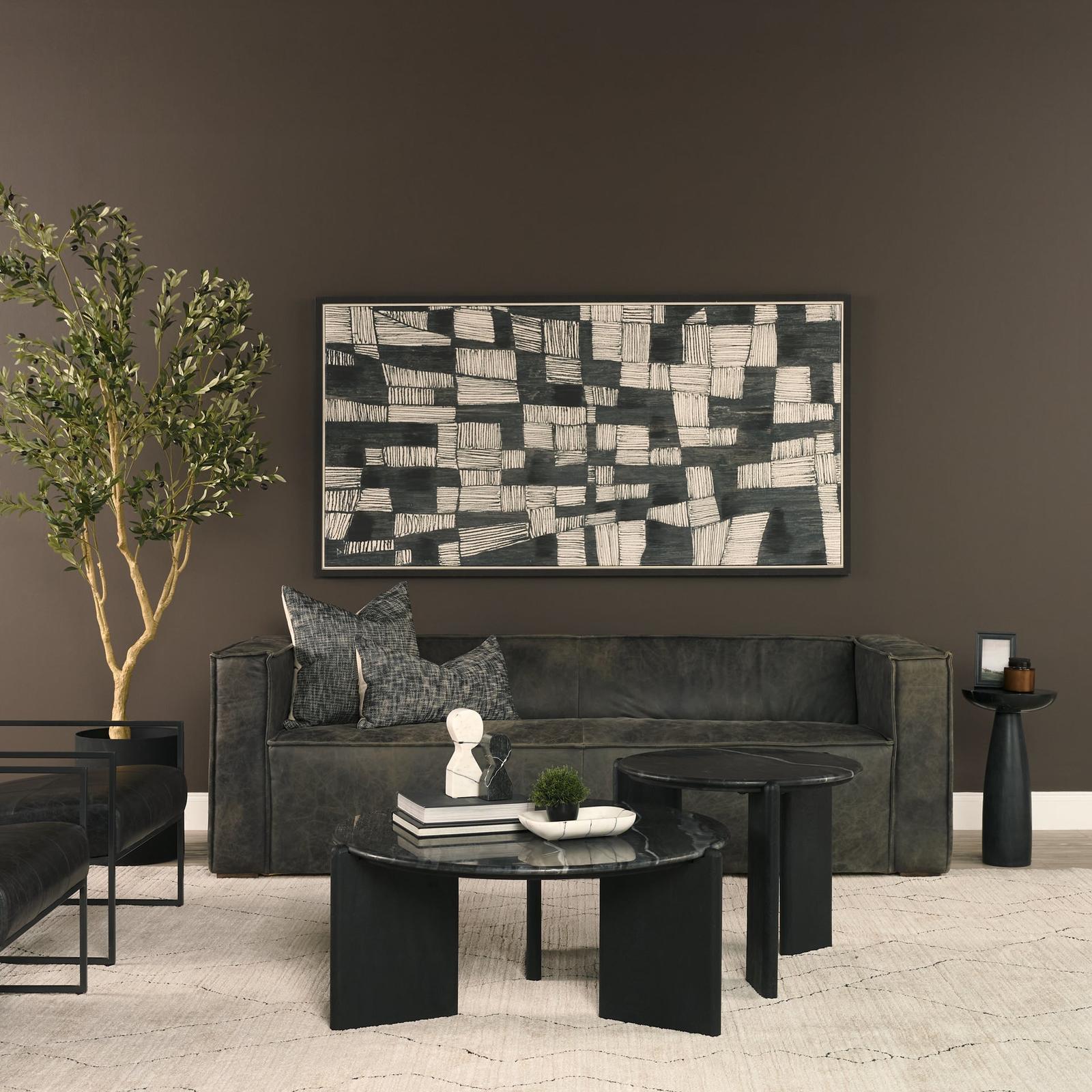 Mercana Rumer Black Wood w/ Black Marble Coffee Table