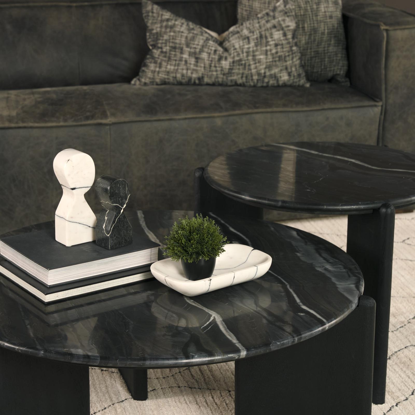 Mercana Rumer Black Wood w/ Black Marble Coffee Table
