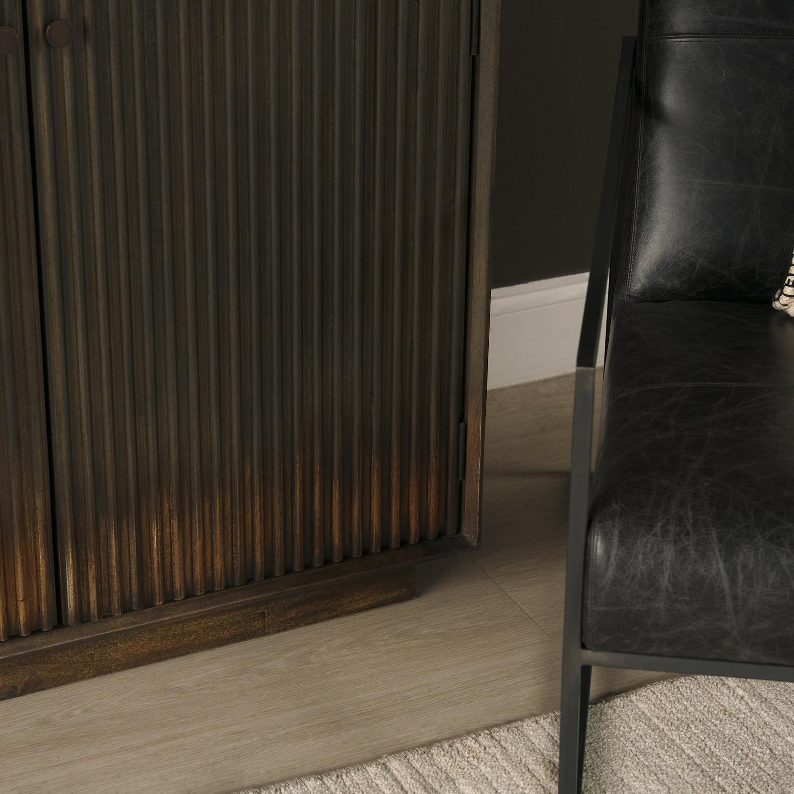Mercana Cinder Distressed Reeded 2-Door Closed Accent Cabinet