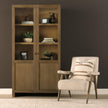Mercana Henry Oak Wood w/ Glass Doors Curio Cabinet