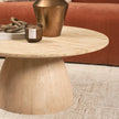 Mercana Allyson Light Wood Base w/ Travertine Top Coffee Table