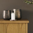 Mercana Bordo Red Marble w/ Glass Hurricane Candle Holder