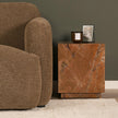 Mercana Matteo Solid Rainforest Rust Marble Square Side Table