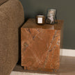 Mercana Matteo Solid Rainforest Rust Marble Square Side Table
