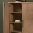 Mercana Hollis Gray-Brown Wood Curio Cabinet