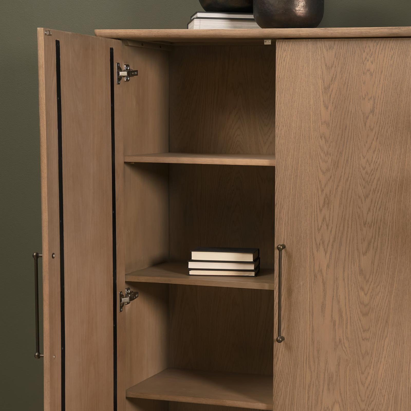 Mercana Hollis Gray-Brown Wood Curio Cabinet