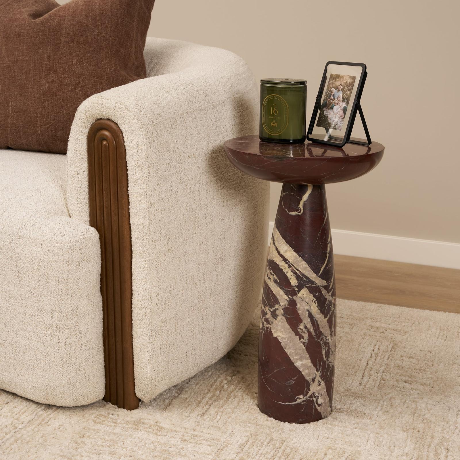 Mercana Bellancia Marble Pedastal Side Table