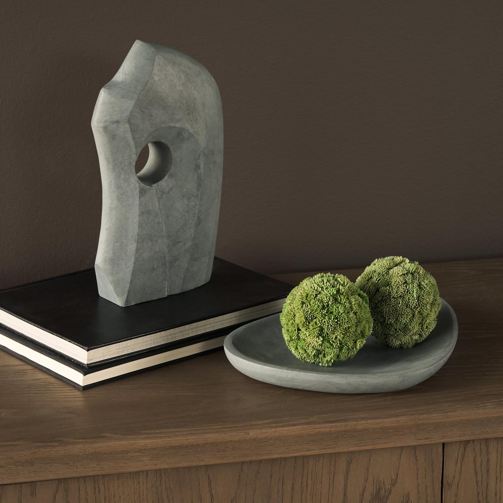 Mercana Tria Rounded Triangular Grey Marble Decorative Tray