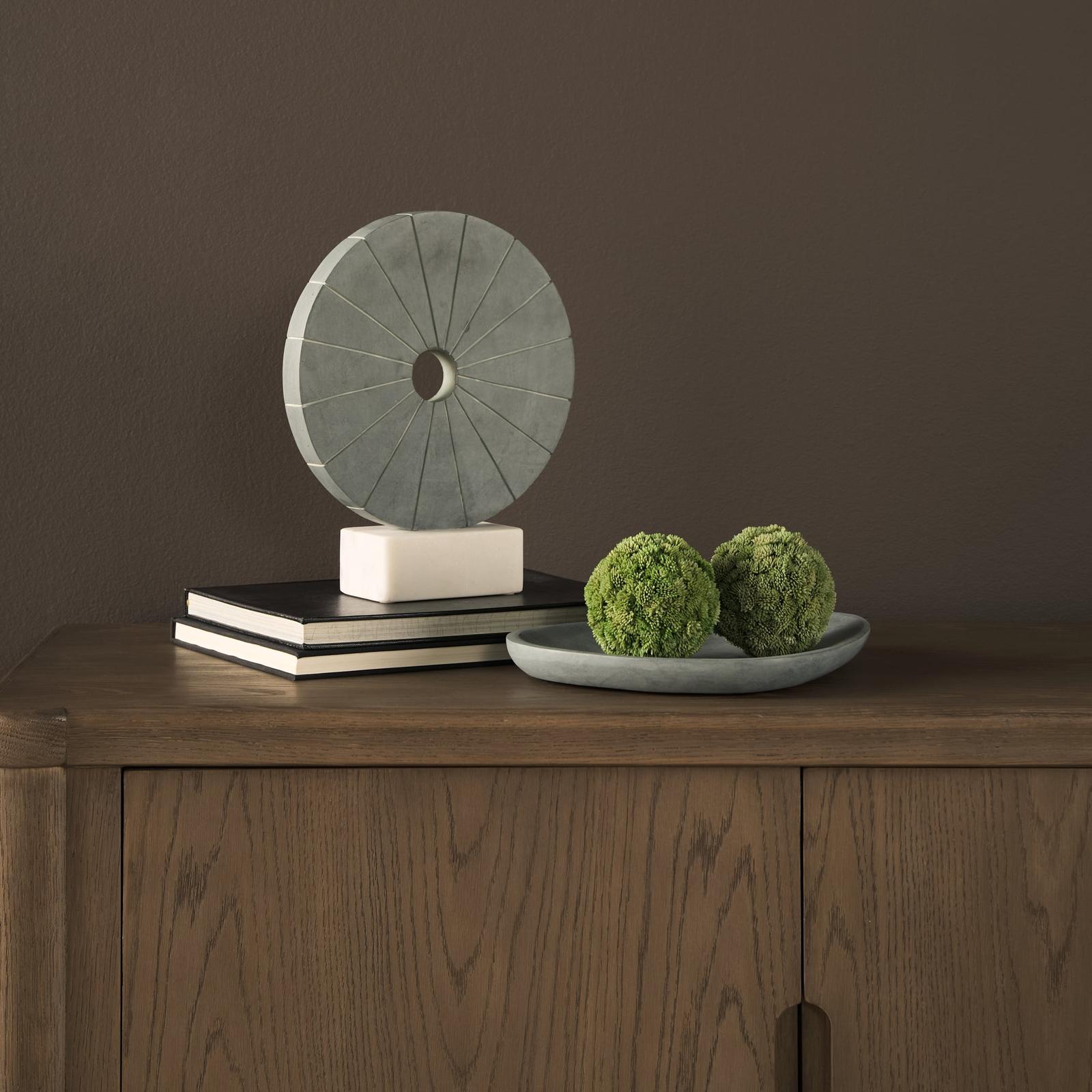 Mercana Orin Gray Marble Round Disc Decorative Object